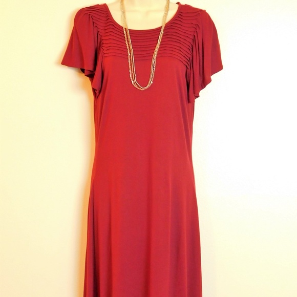 Banana Republic Dresses & Skirts - Banana Republic Flutter Sleeve Dress Burgundy M
